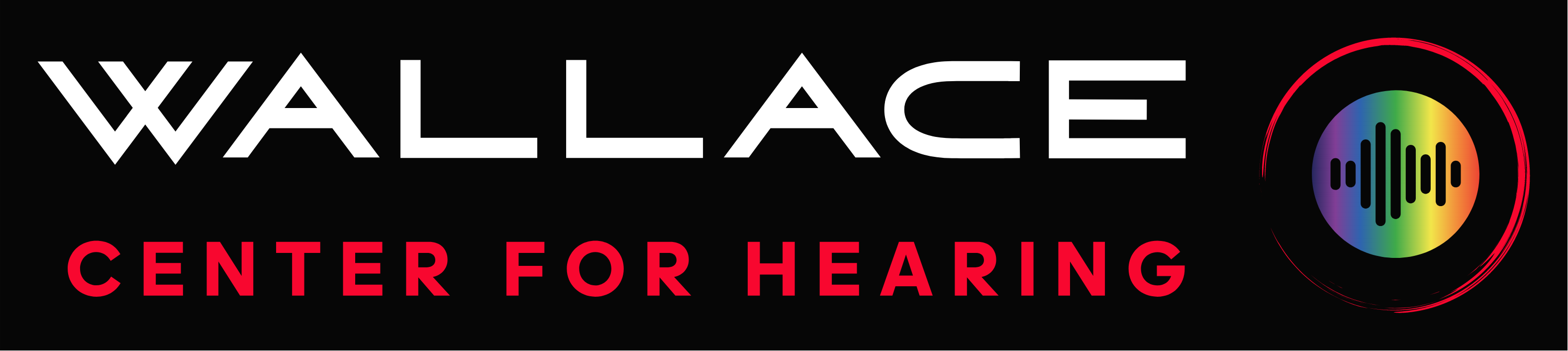 Wallace Center For Hearing Logo with black background